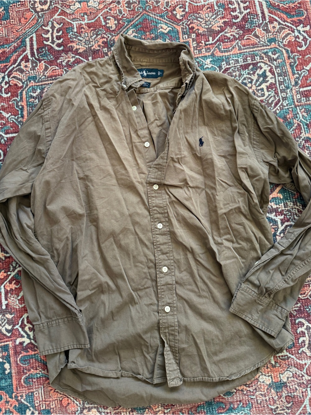 Ralph Lauren Olive Green Button-Down Shirt Jacket